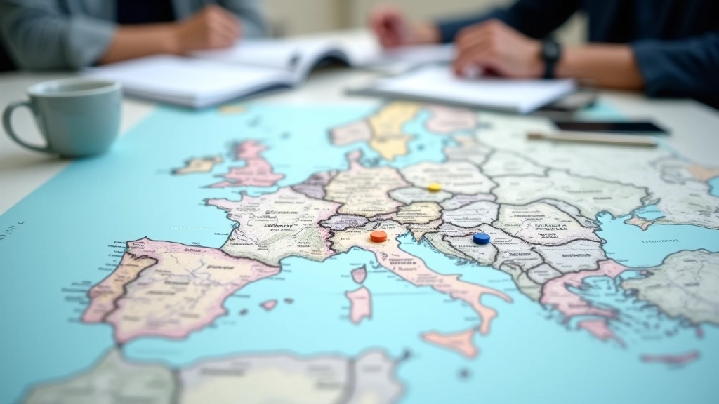 Carte de l'Europe montrant les flux commerciaux et les corridors de nearshoring entre pays européens