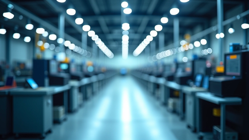 Vue d'une usine de fabrication moderne avec équipements de production