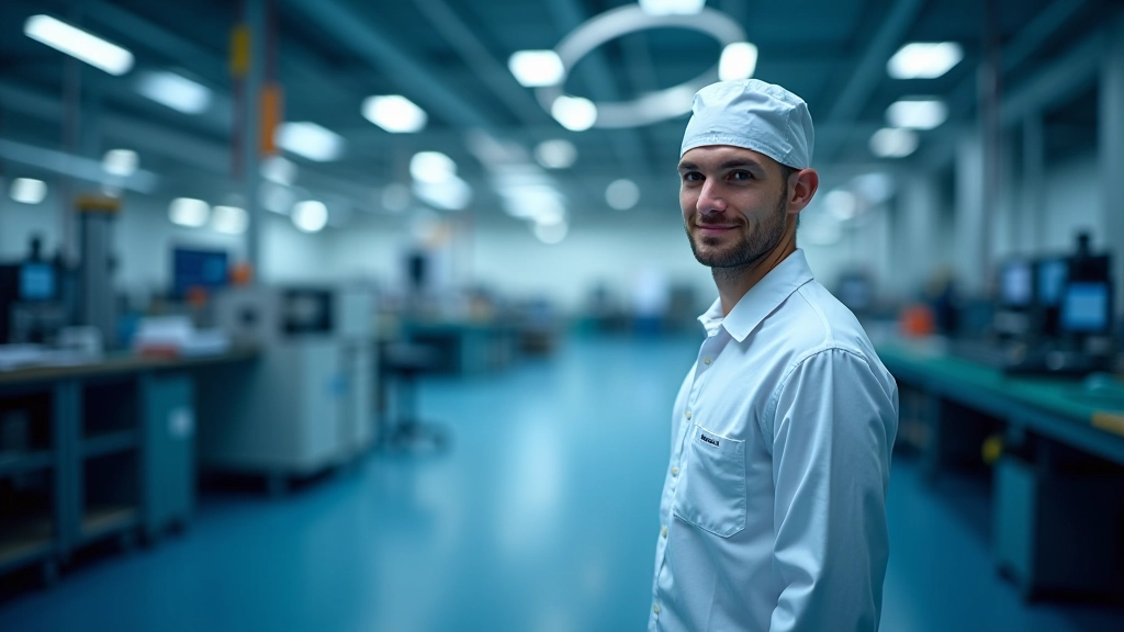 Usine moderne de production de semi-conducteurs et batteries, infrastructure industrielle française d'envergure